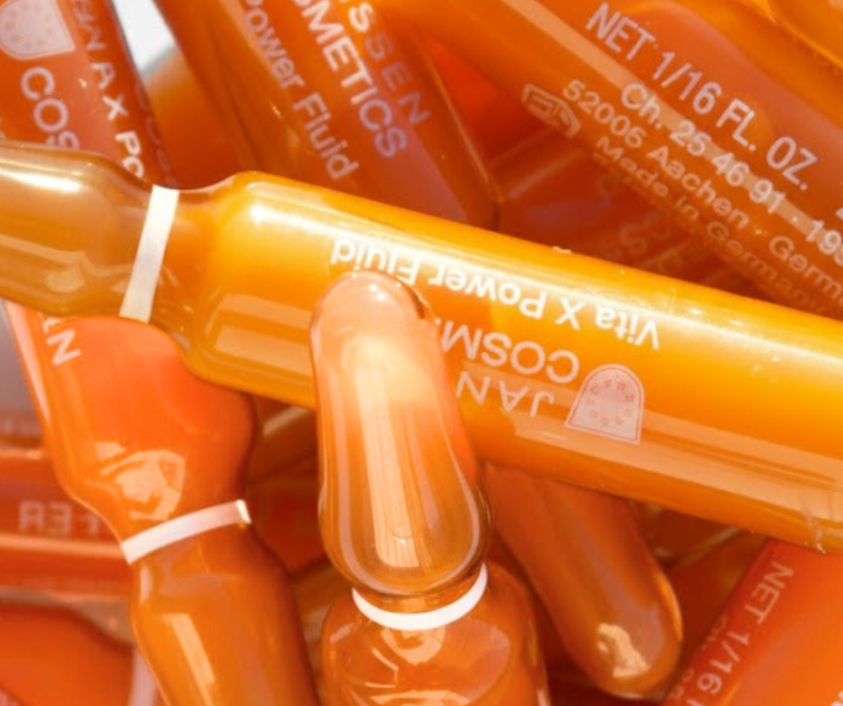 Vita X Power Fluid close-up, astaxanthine ampul van JANSSEN COSMETICS